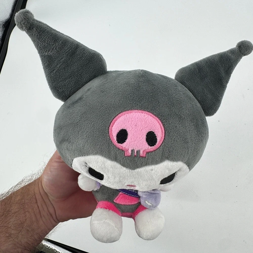 Sanrio Kuromi Plush Toy Hello Kitty and Friends‎ 8in Grey Pink Skull Streetwear